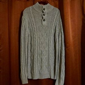 PiazzaItalia Grey King Braided Sweater Size L